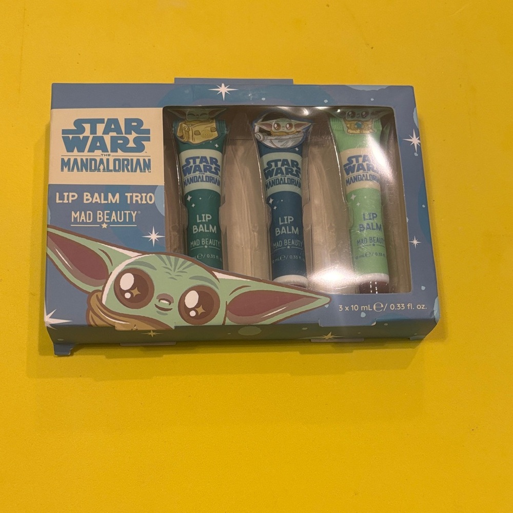 Star Wars Mandalorian Grogu Lip Balm Trio in Teal, Blue, Mint